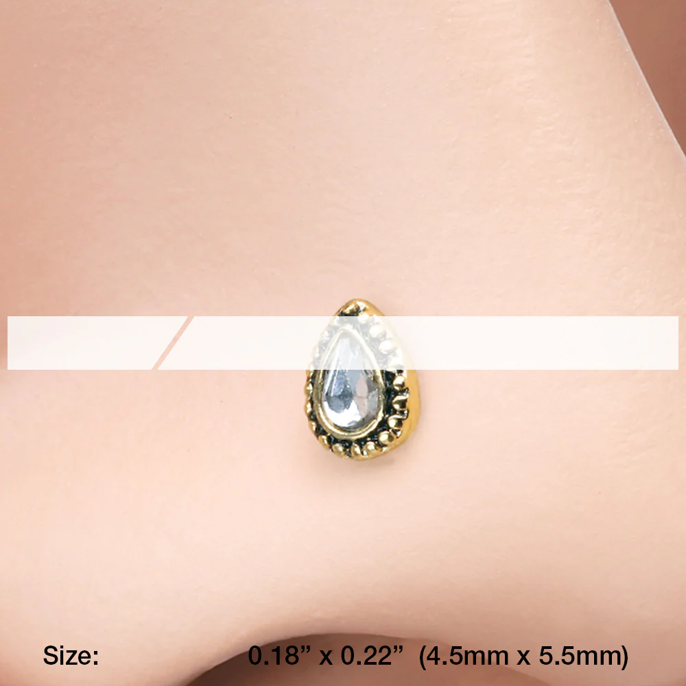 Golden Chakra Sparkle Nose Stud Ring - Image 3
