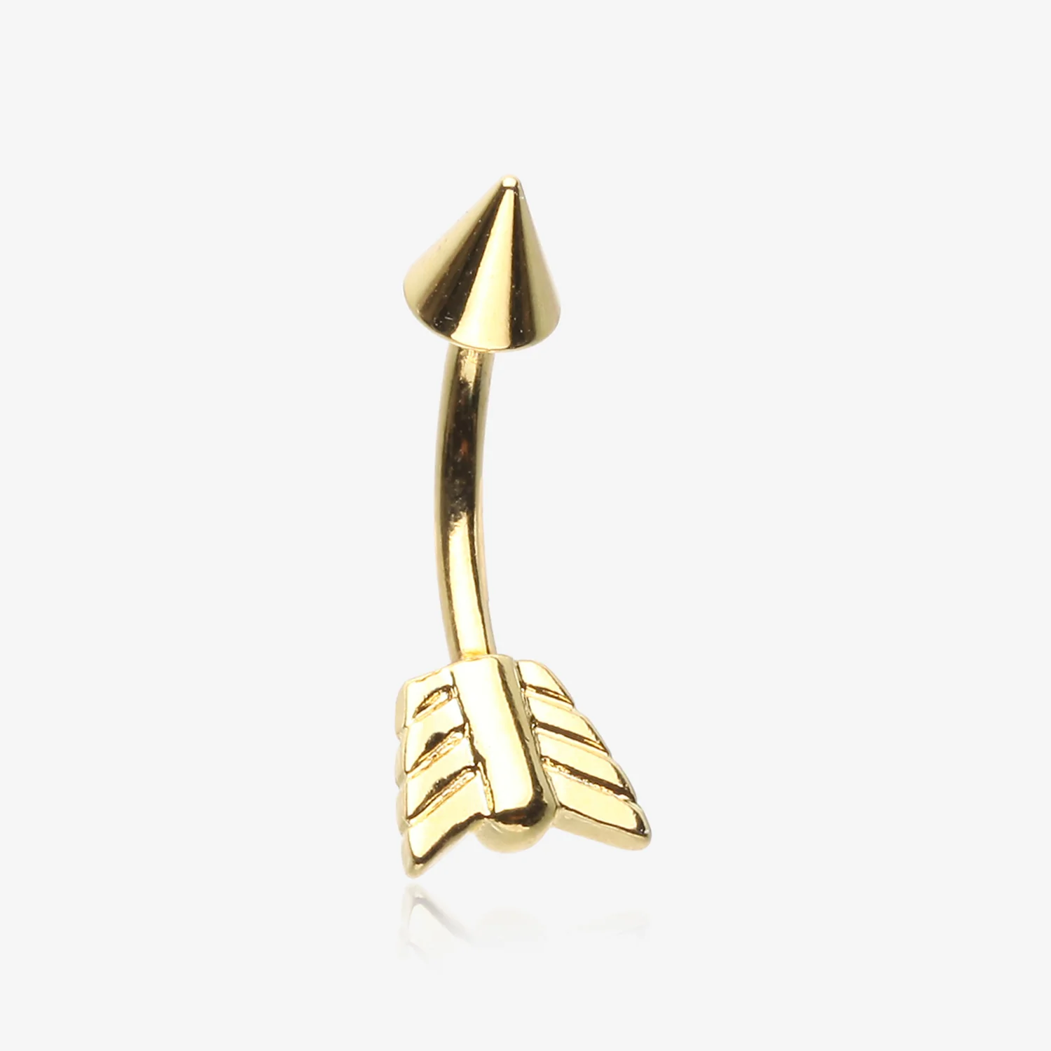 Golden Classic Arrow Steel Curved Barbell Ring