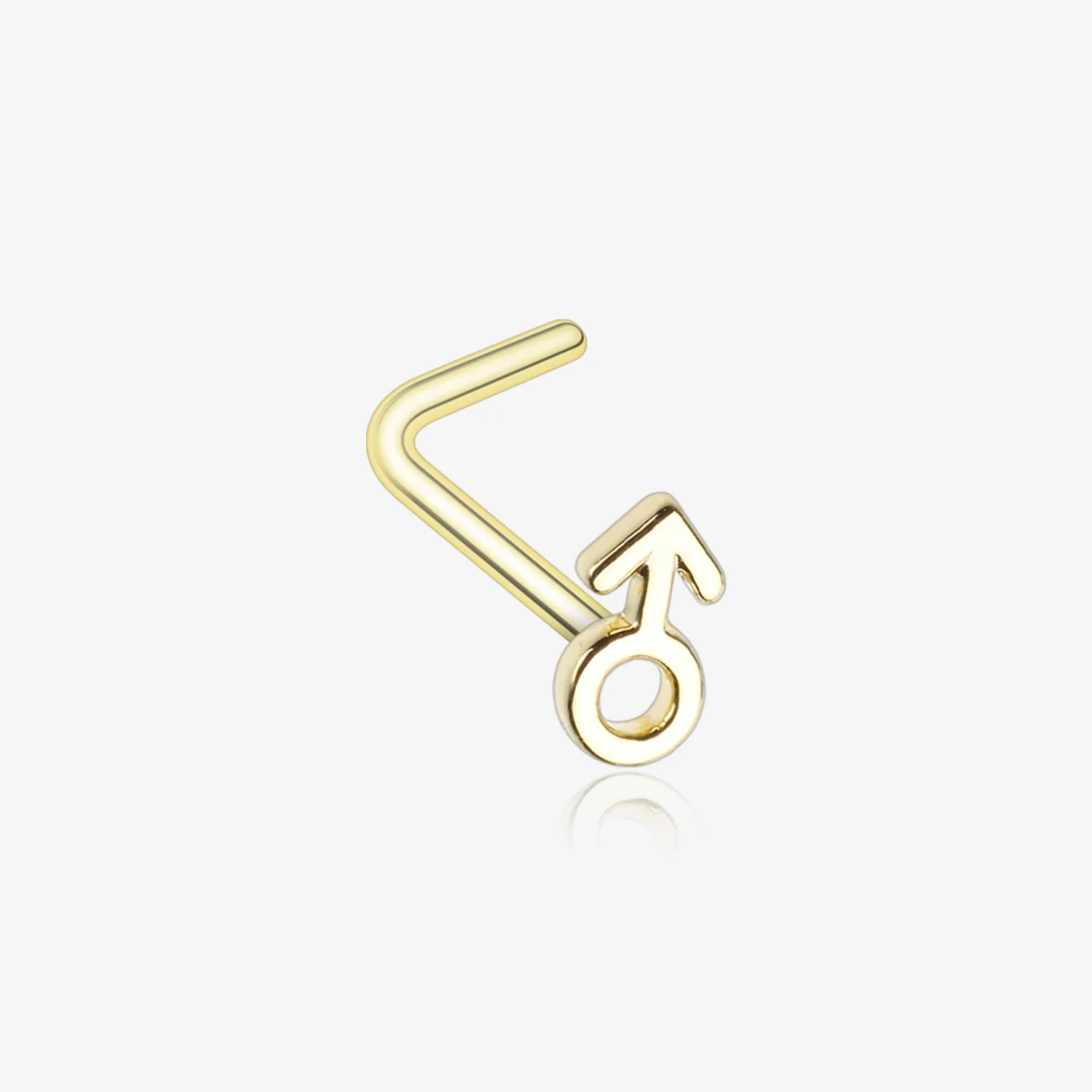 Golden Classic Male Symbol L-Shaped Nose Ring