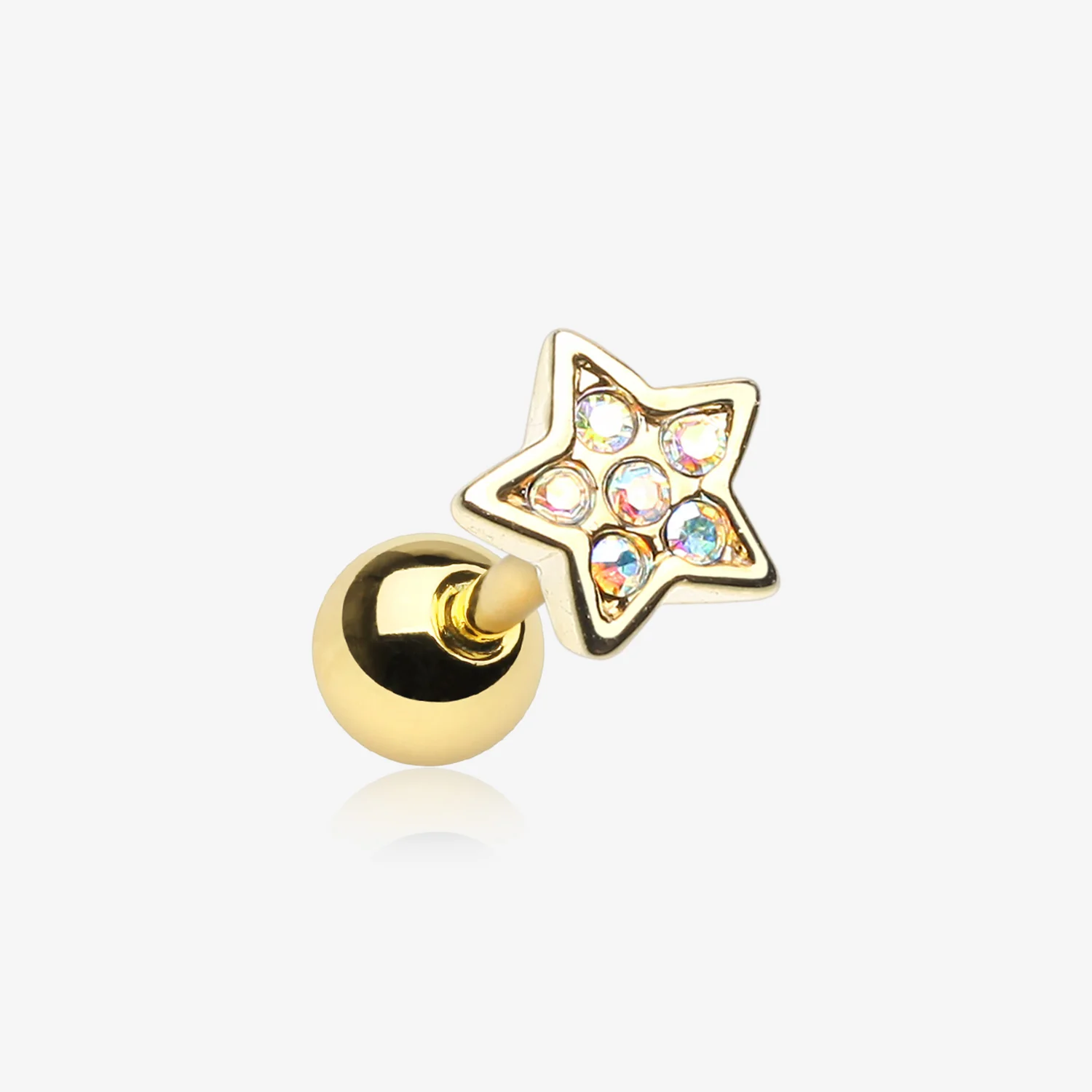 Golden Dainty Sparkle Star Cartilage Tragus Earring