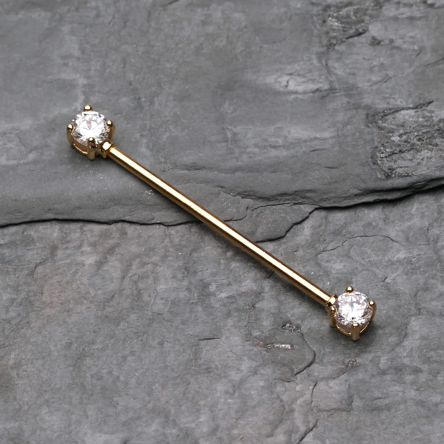 Golden Dainty Sparkles Industrial Barbell - Image 2
