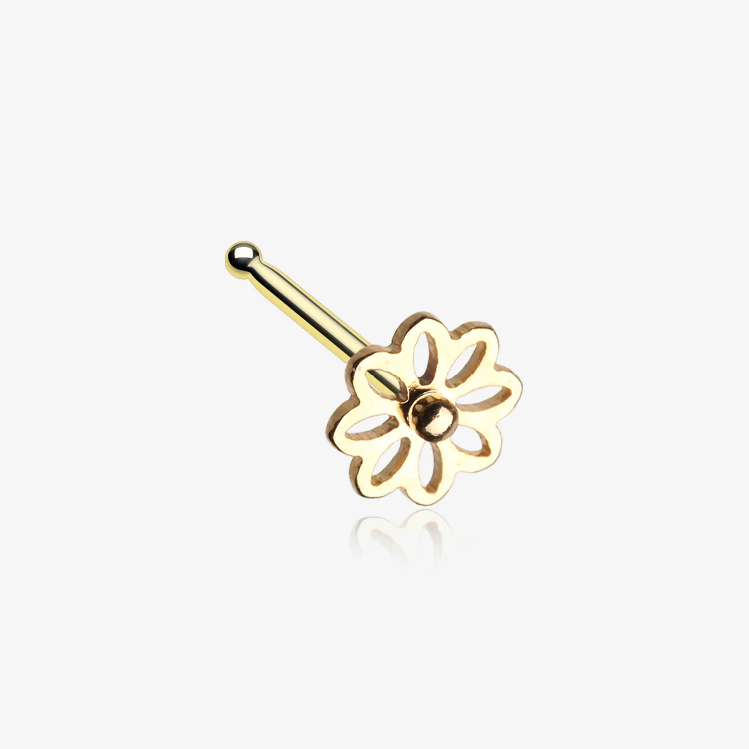 Golden Daisy Breeze Flower Nose Stud Ring