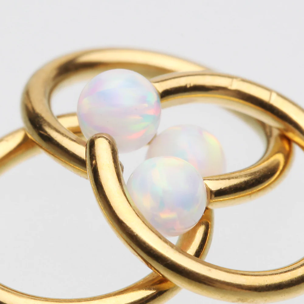Golden Fire Opal Basic Bendable Twist Hoop Ring - Image 3