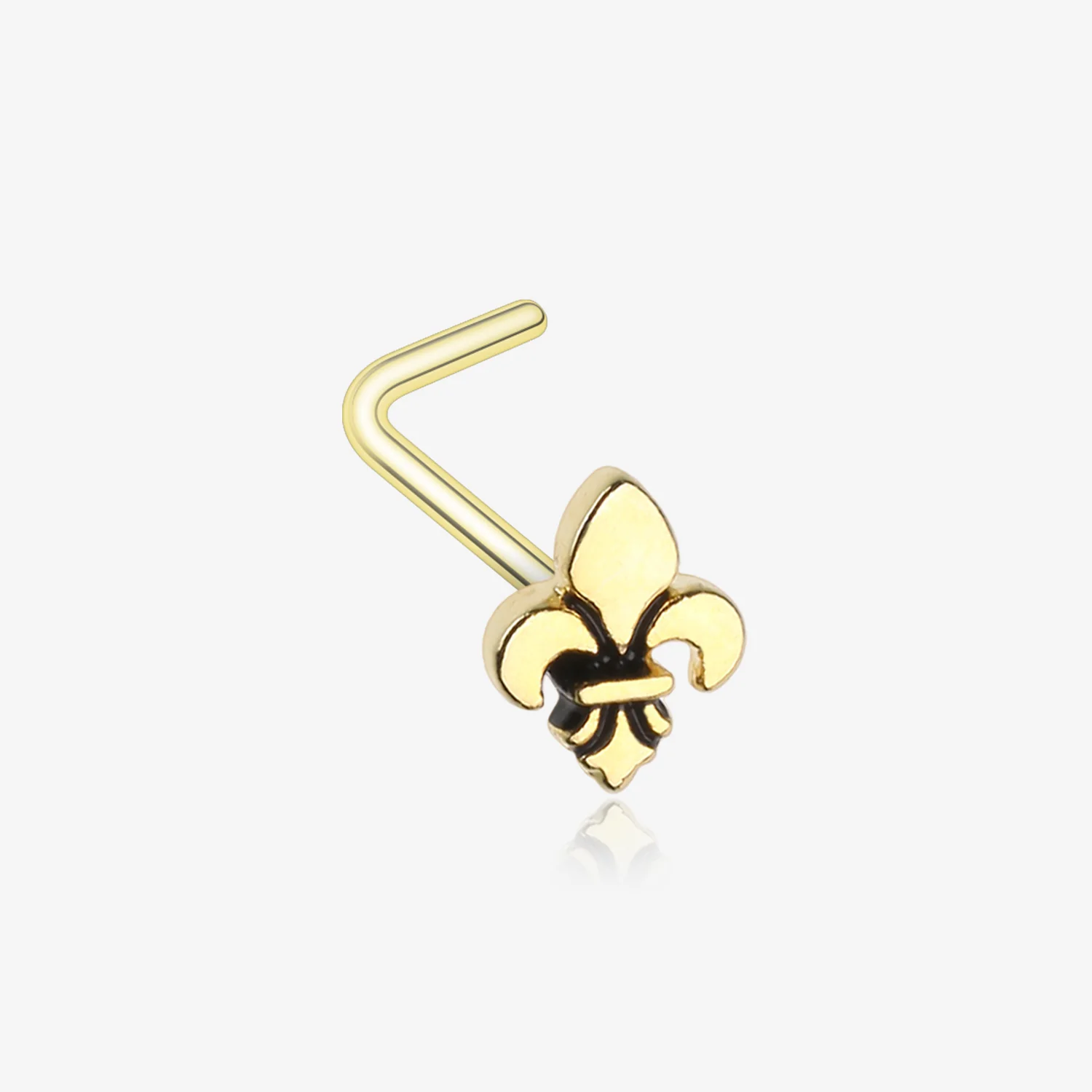 Golden Fleur De Lis L-Shaped Nose Ring