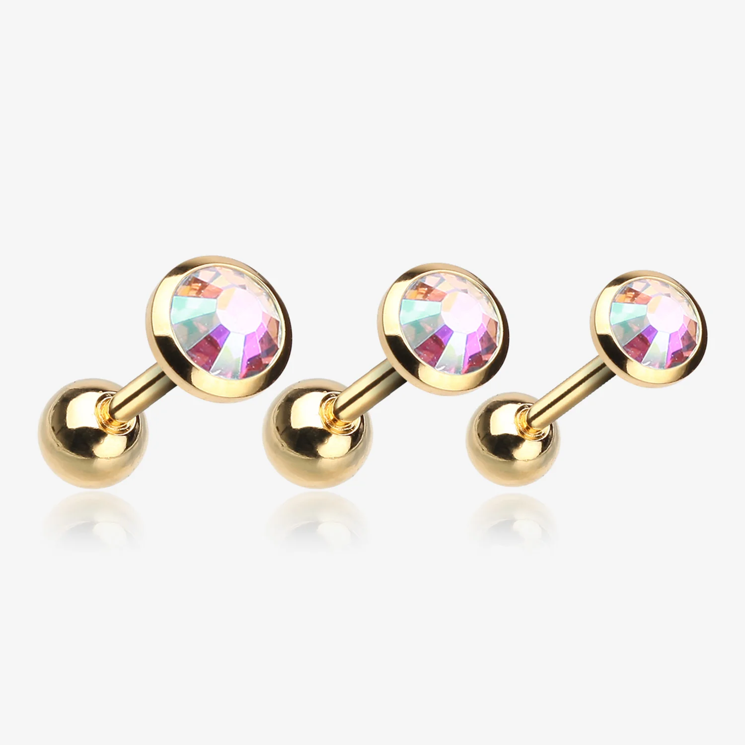 Golden Gem Sparkle Cartilage Tragus Earring - Image 2
