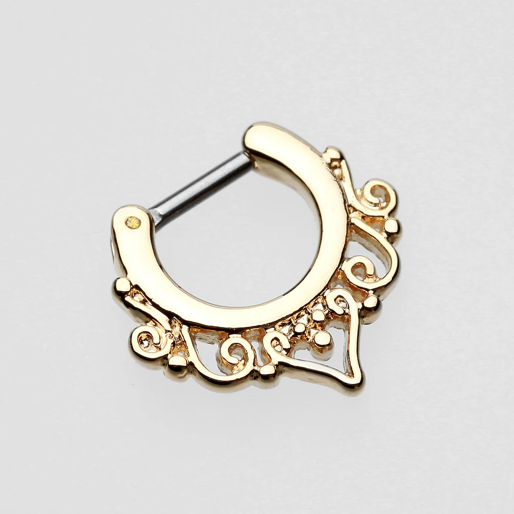 Golden Goddess Filigree Septum Clicker - Image 3