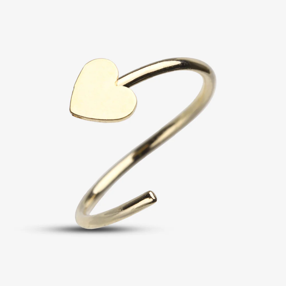Golden Heart Bendable Hoop Ring - Image 3