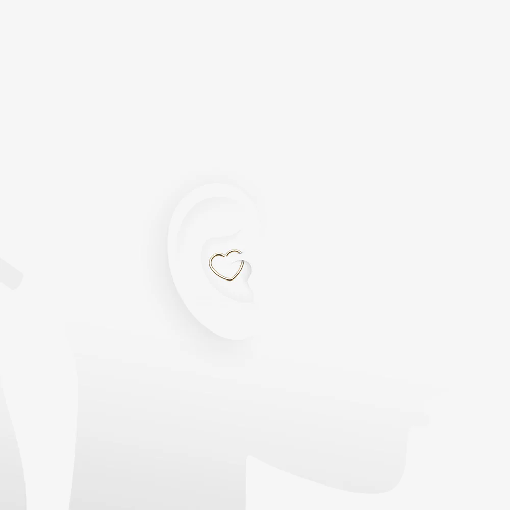 Golden Heart Bendable Twist Hoop Ring - Image 3