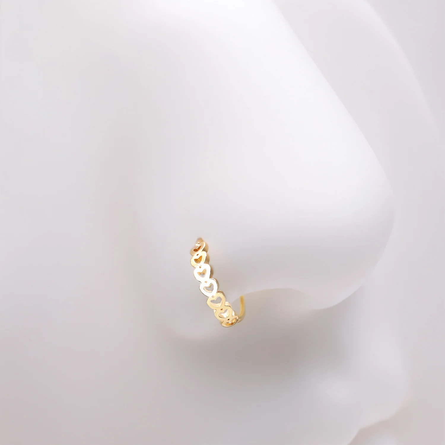 Golden Hollow Heart Infinite Steel Bendable Hoop Ring - Image 2