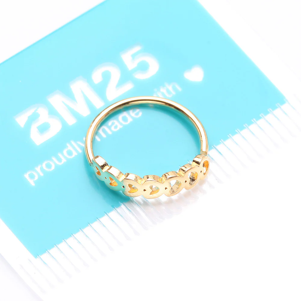 Golden Hollow Heart Infinite Steel Bendable Hoop Ring - Image 4