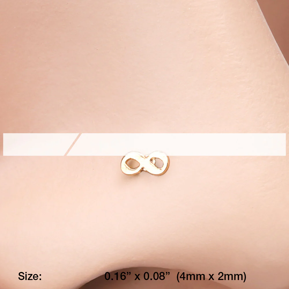 Golden Infinity Loop Nose Stud Ring - Image 3