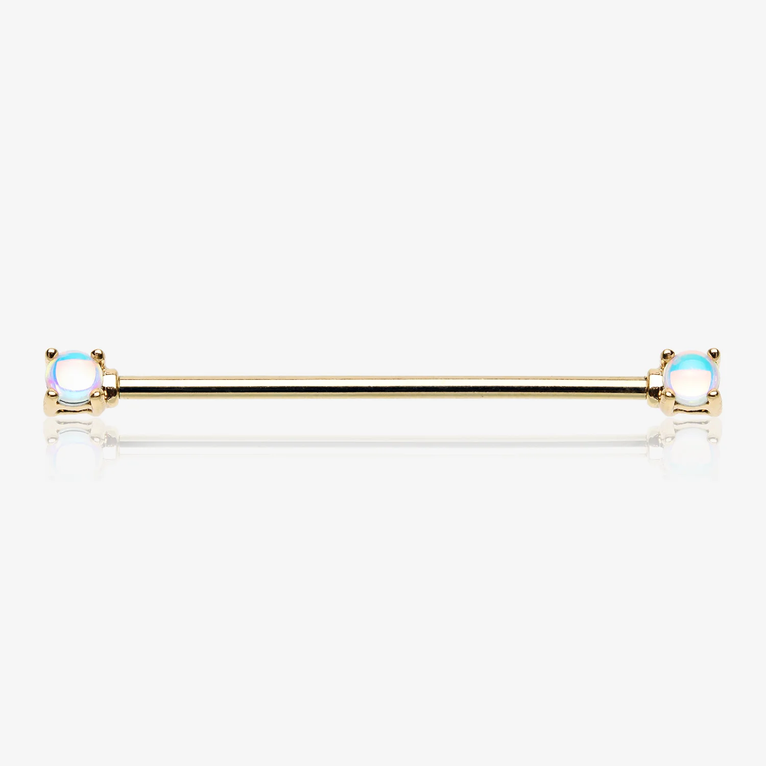 Golden Iridescent Revo Double Prong Industrial Barbell