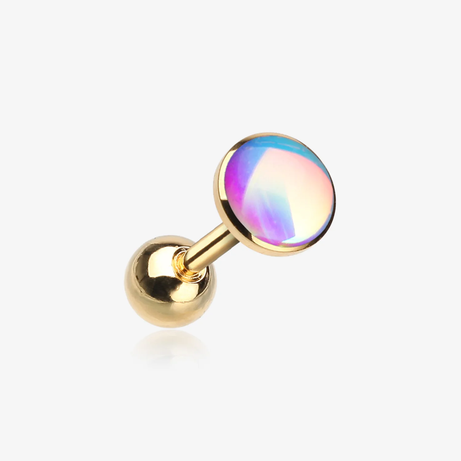 Golden Iridescent Revo Sparkle Cartilage Tragus Barbell