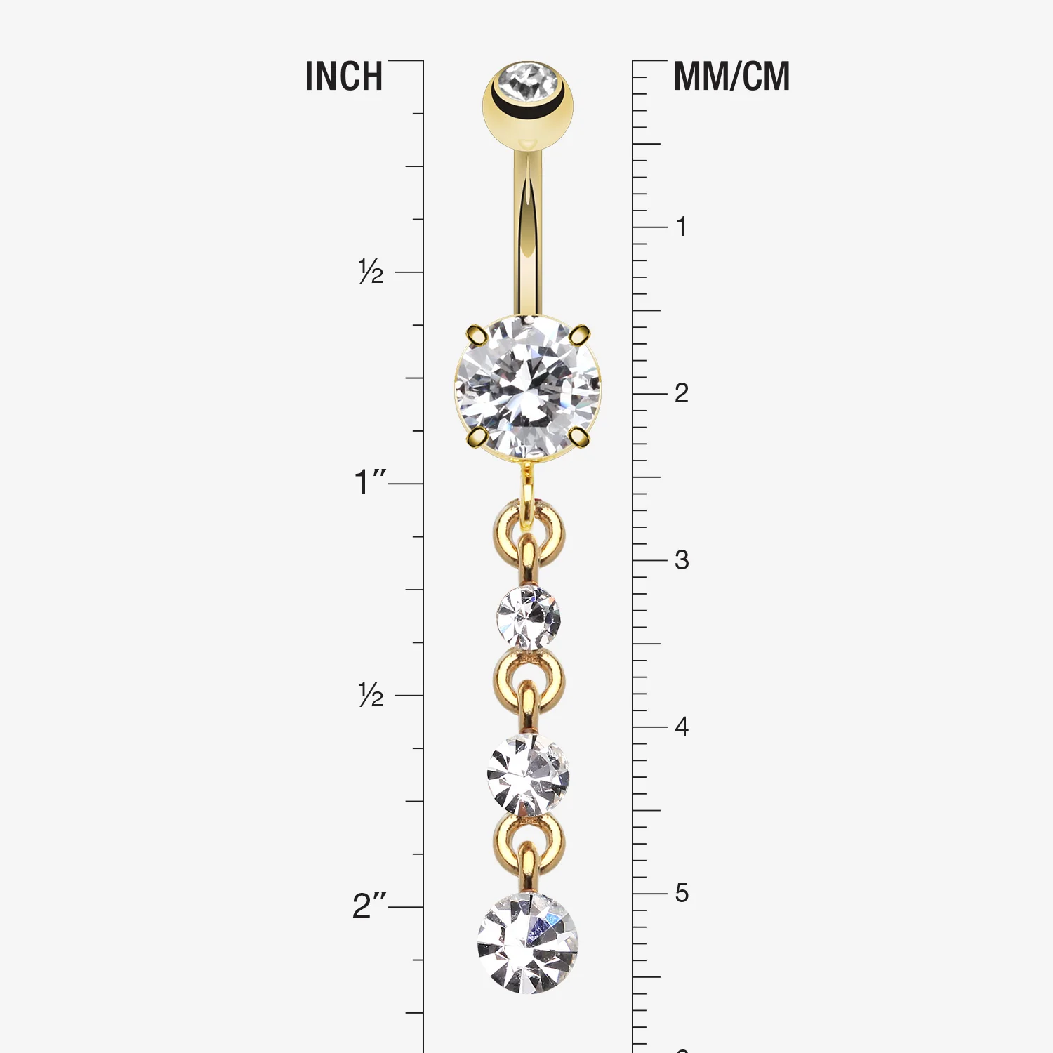 Golden Gems Galore Belly Button Ring - Image 2