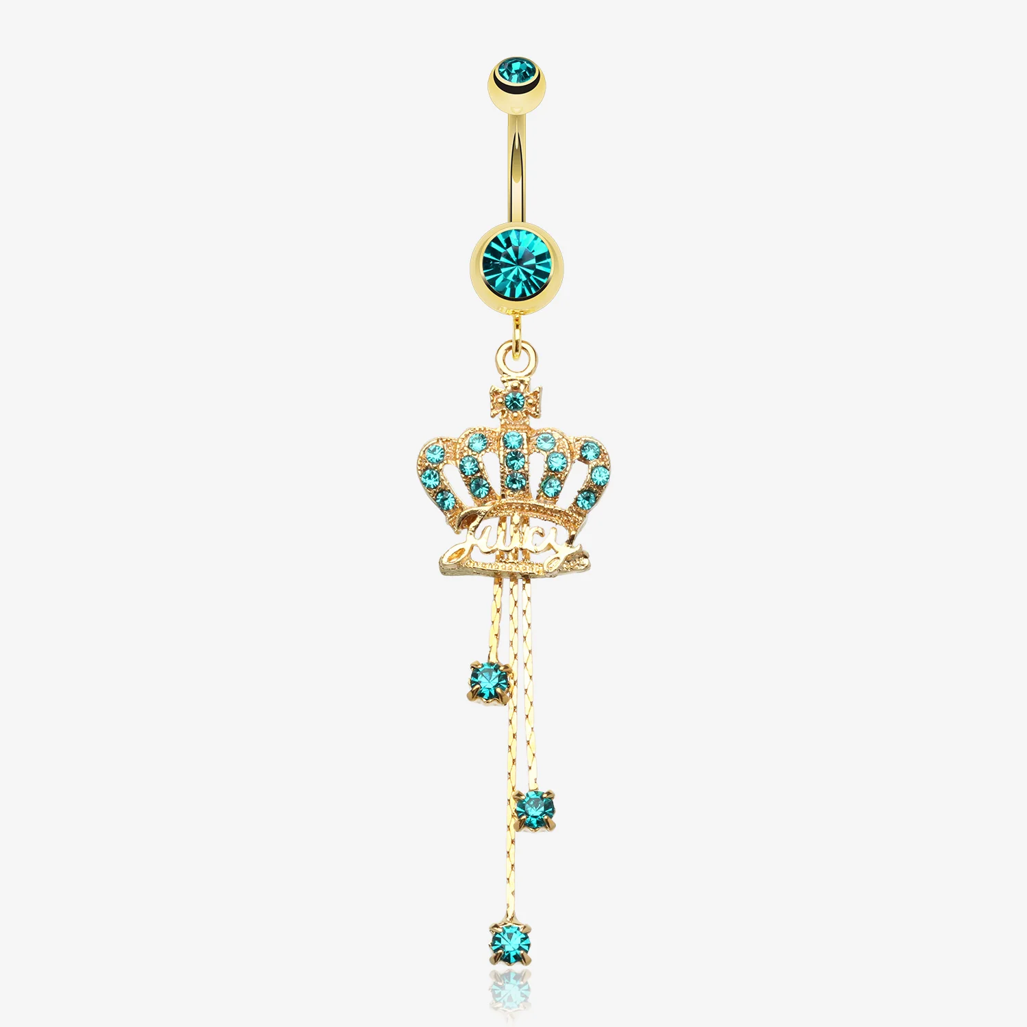 Golden Juicy Crown Sparkle Belly Ring