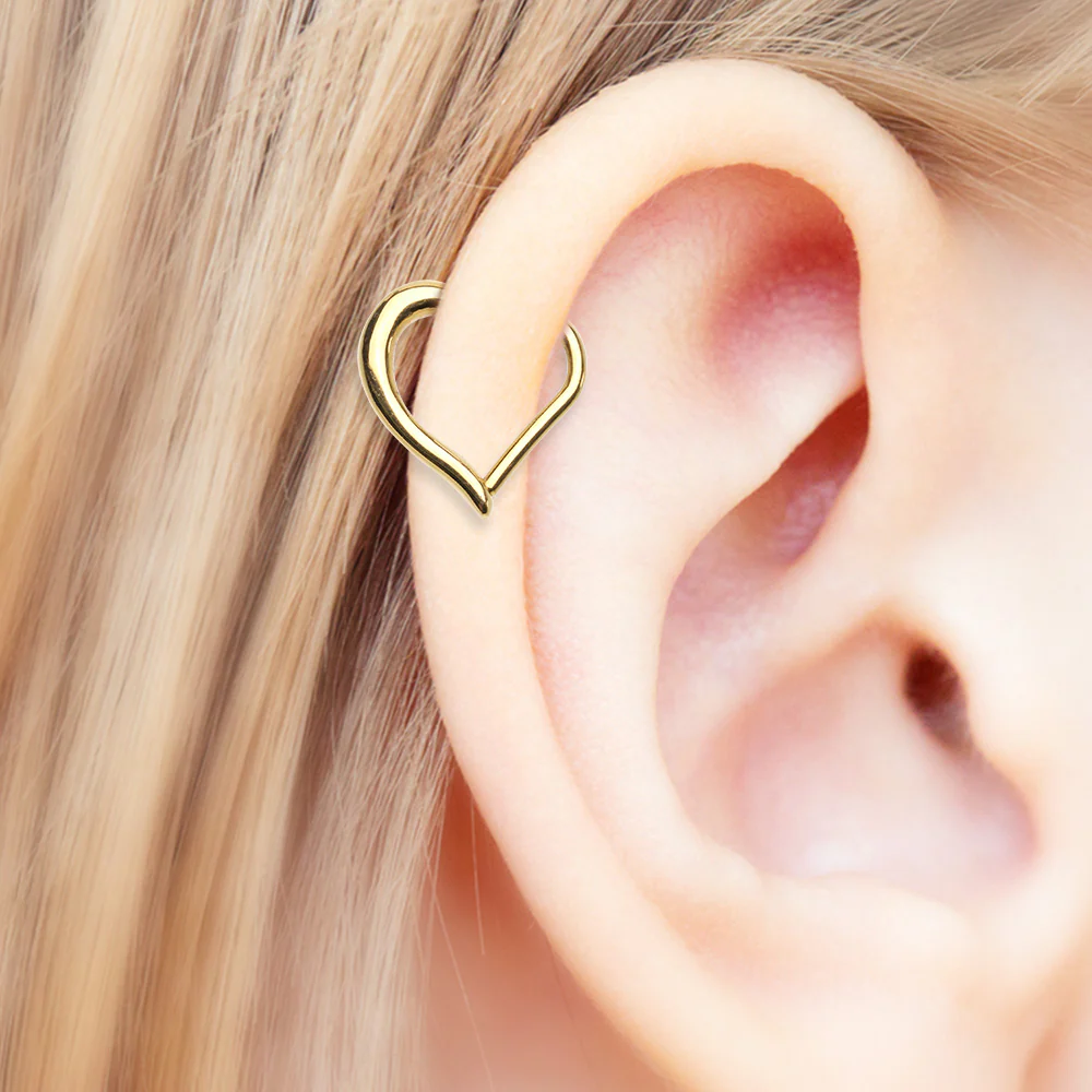 Golden Luscious Heart Seamless Clicker Ring - Image 3