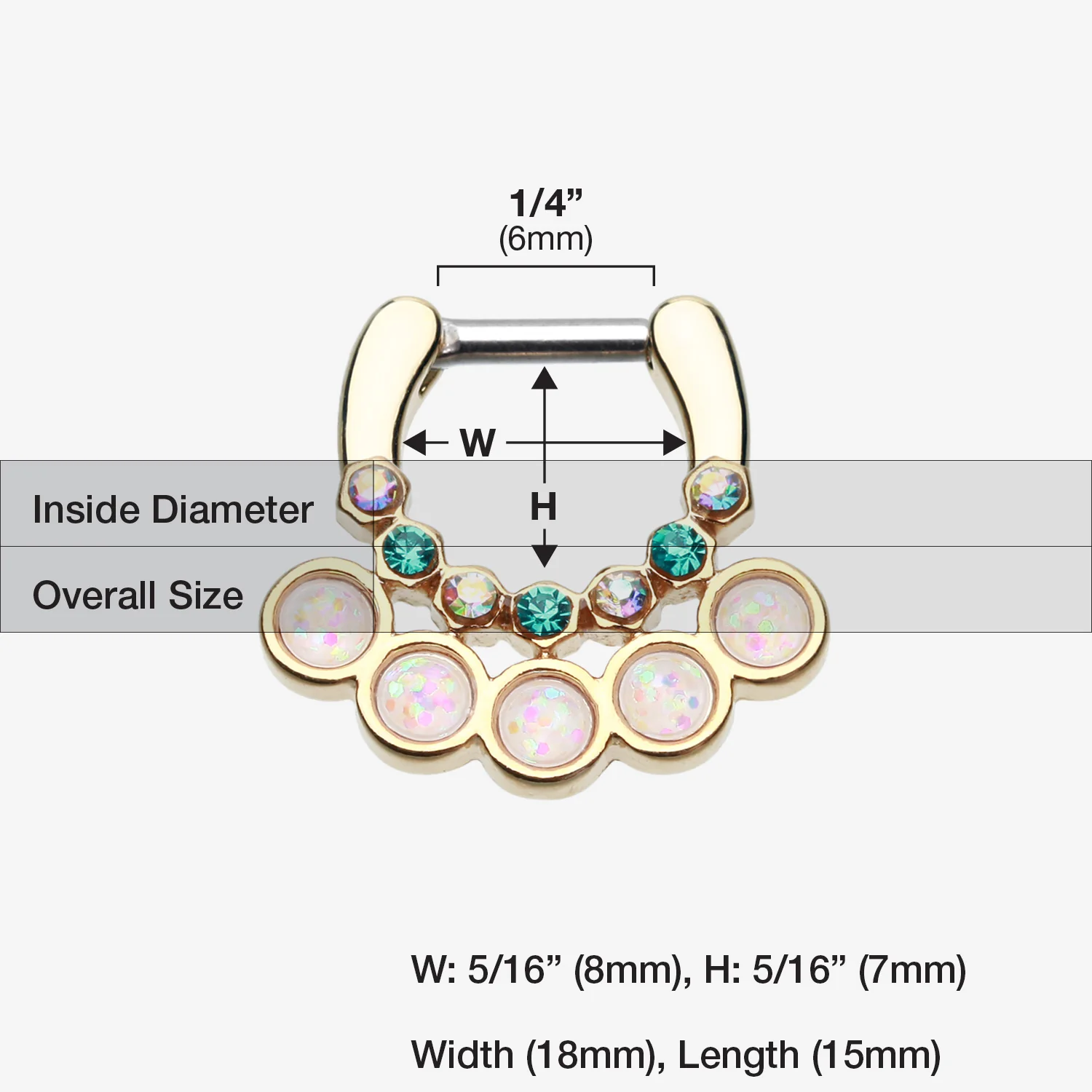 Golden Opal Aureole Gemina Septum Clicker - Image 2