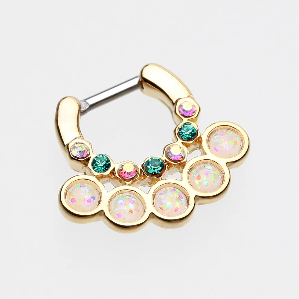 Golden Opal Aureole Gemina Septum Clicker - Image 3