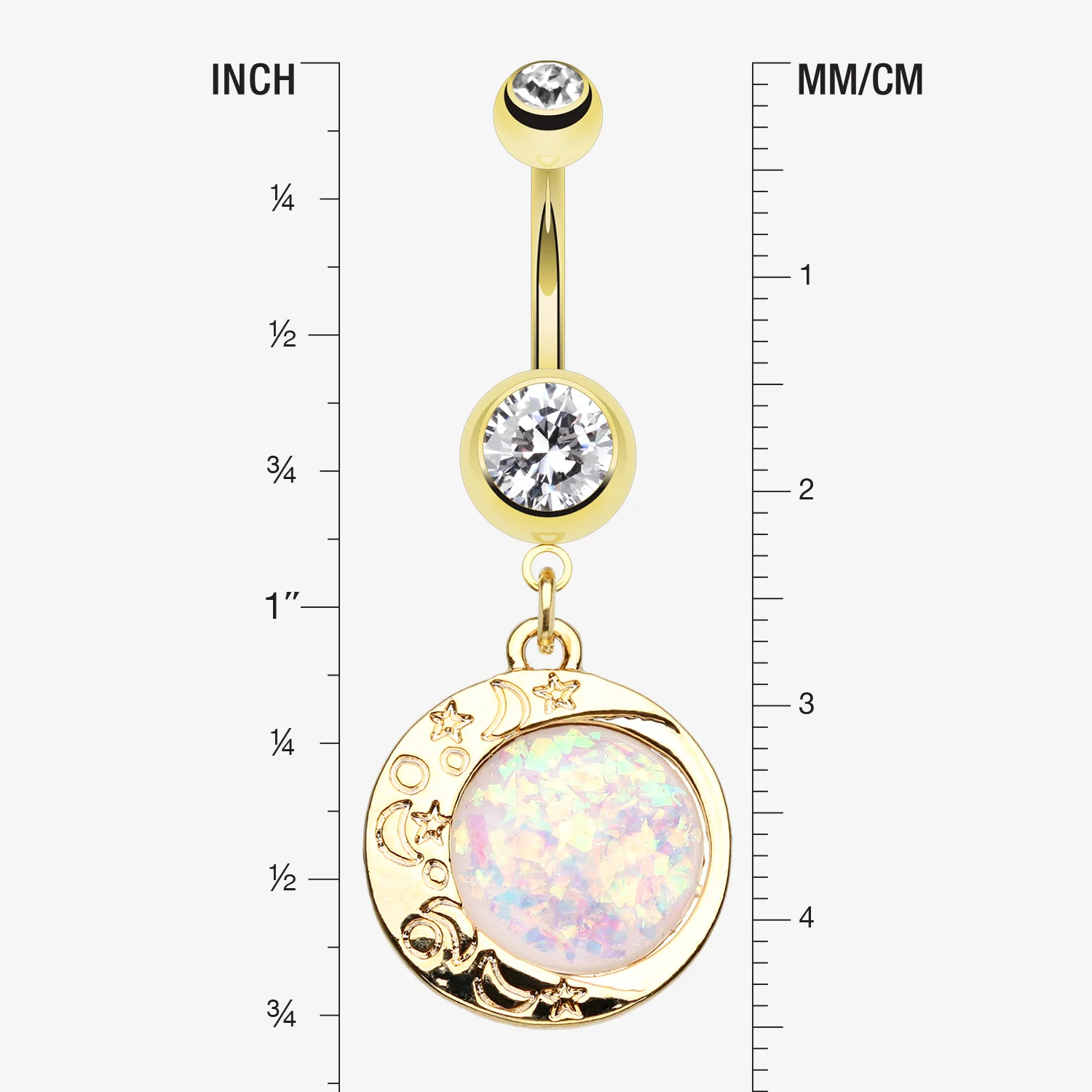 Golden Opal Eclipse Moonshine Belly Button Ring - Image 2