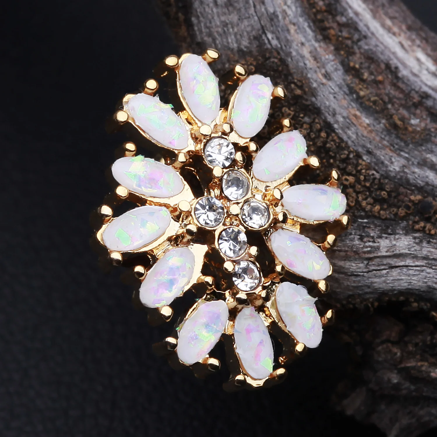 Golden Opal Gilia Delight Flower Cartilage Tragus Earring - Image 2