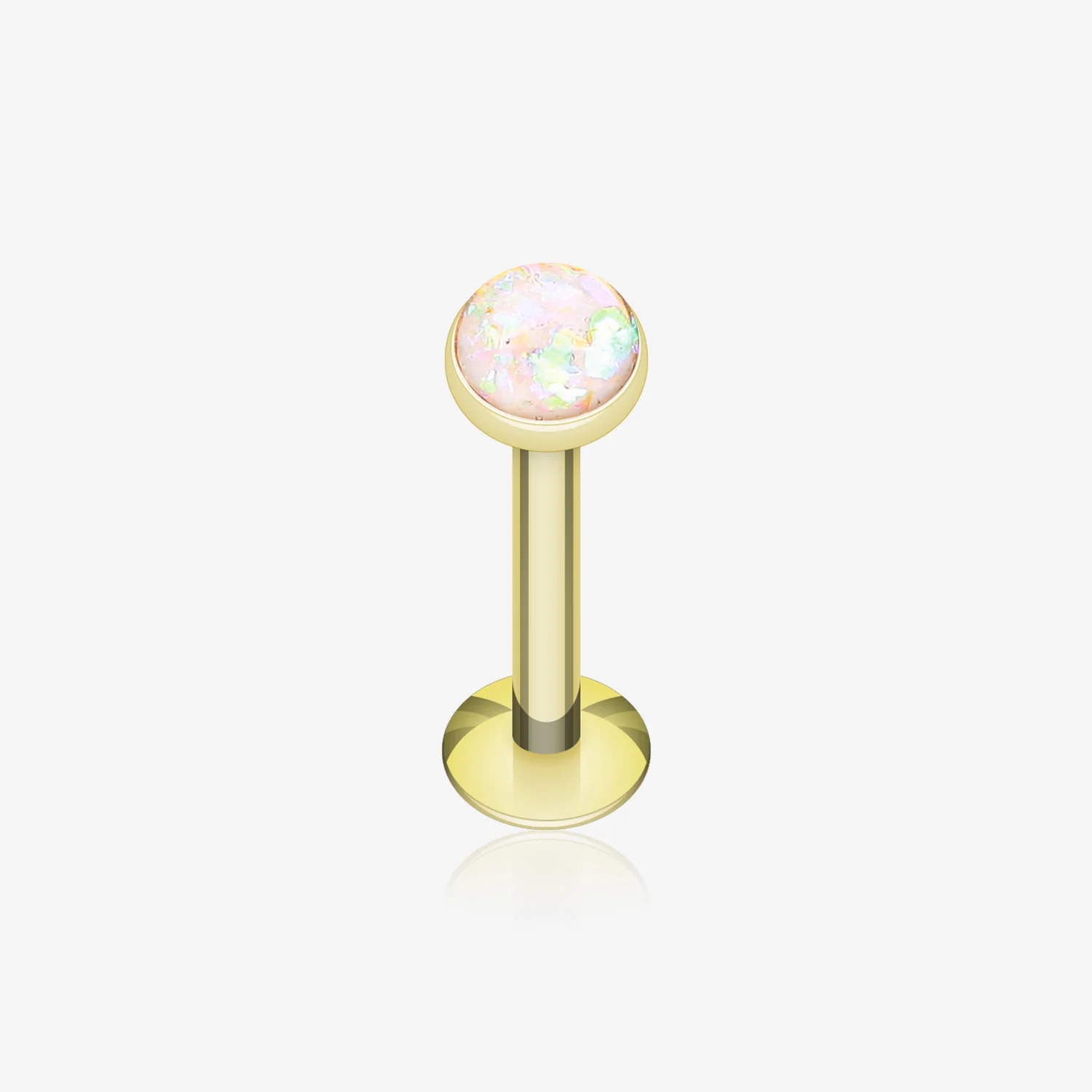 Golden Opal Glitter Shower Dome Steel Labret