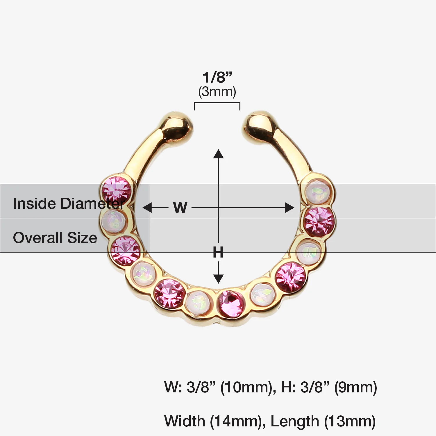 Golden Opal Paradigm Fake Septum Clip-On Ring - Image 2