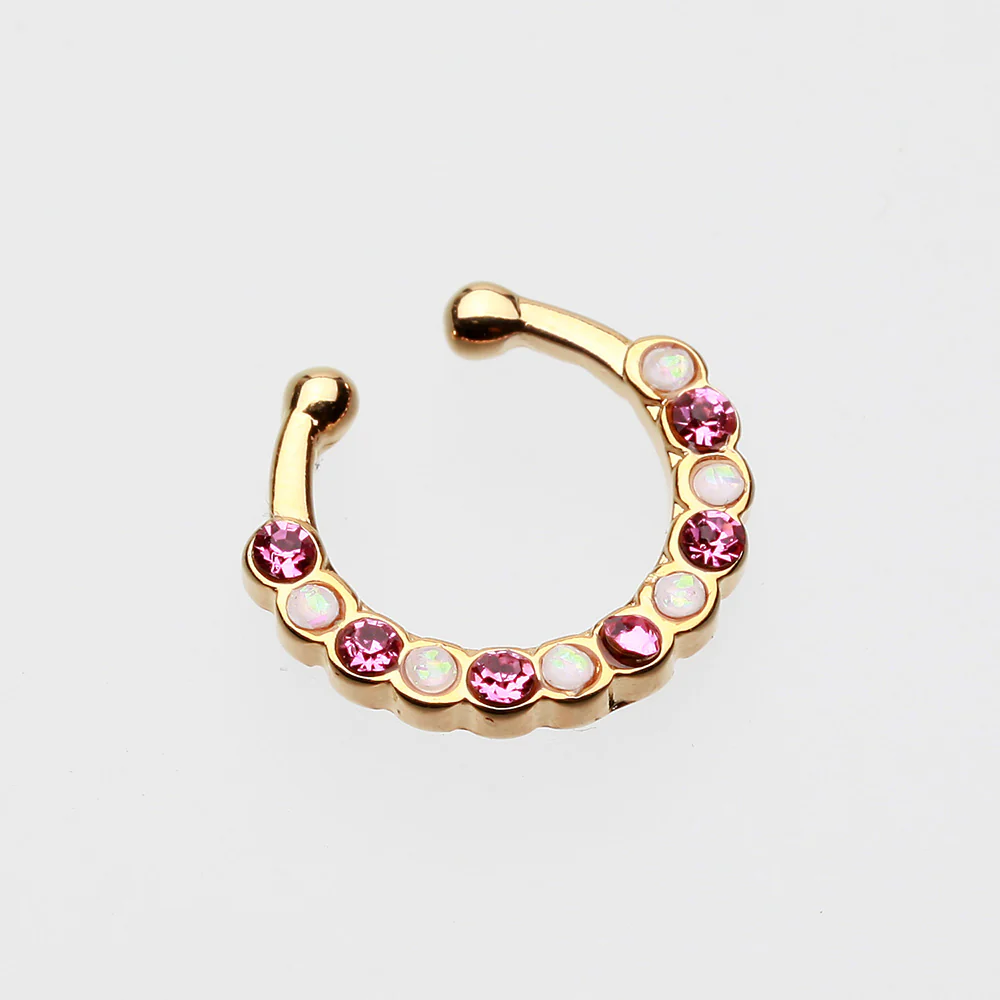Golden Opal Paradigm Fake Septum Clip-On Ring - Image 3