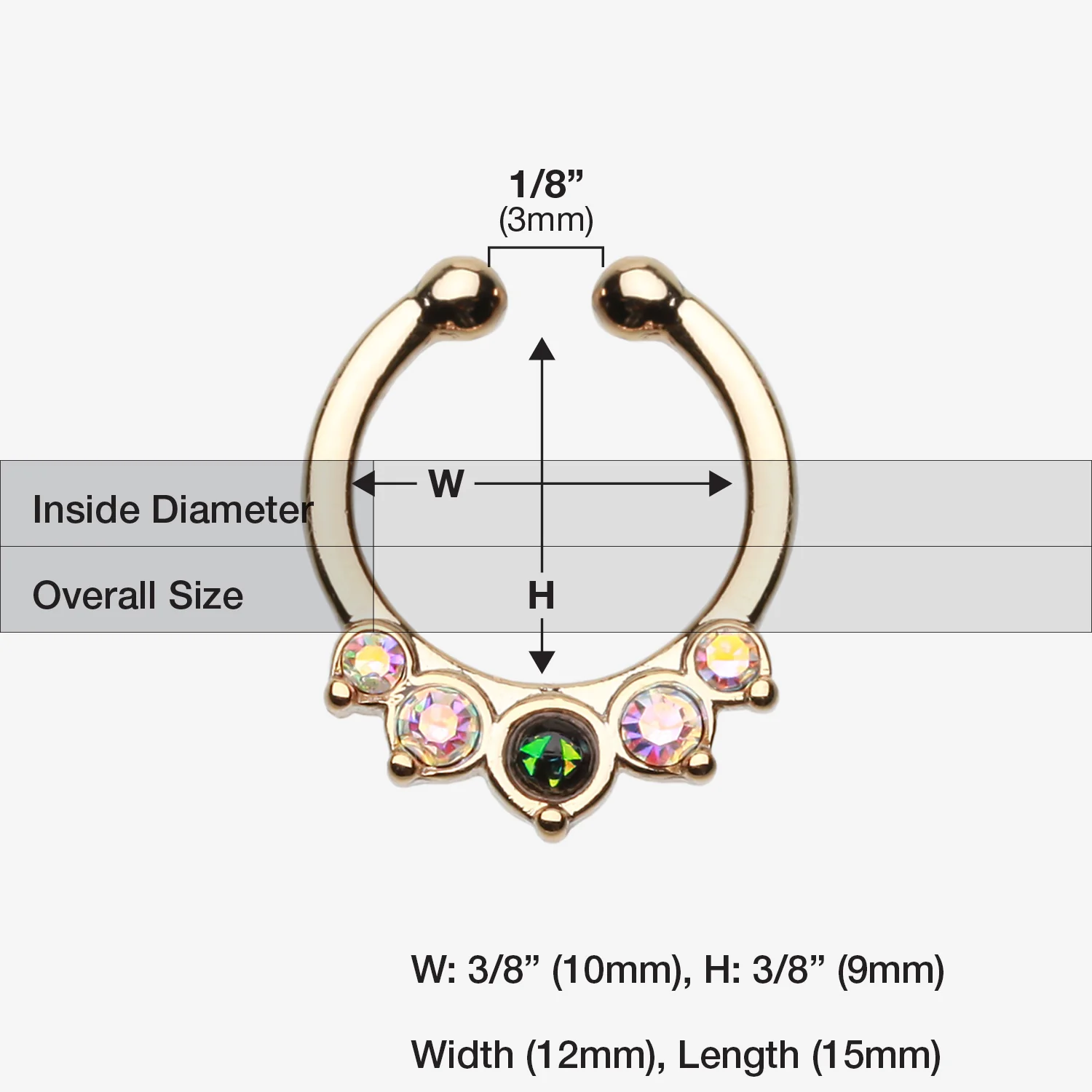 Golden Opal Precia Fake Septum Clip-On Ring - Image 2