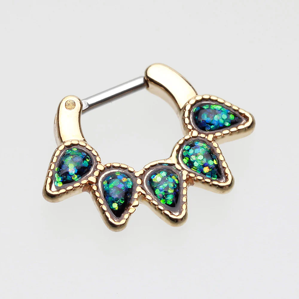 Golden Opal Quinary Spear Septum Clicker - Image 3