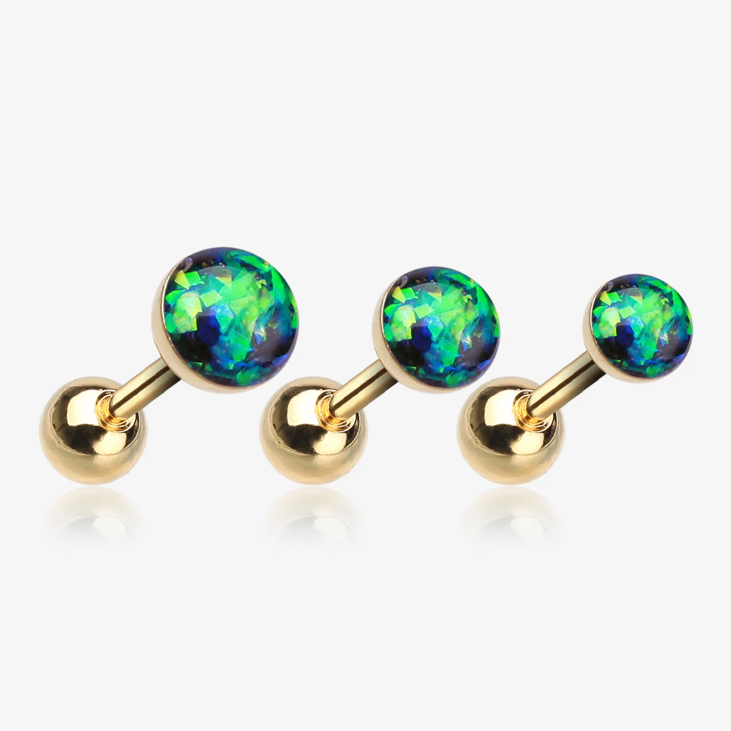 Golden Opal Sparkle Cartilage Tragus Earring - Image 2