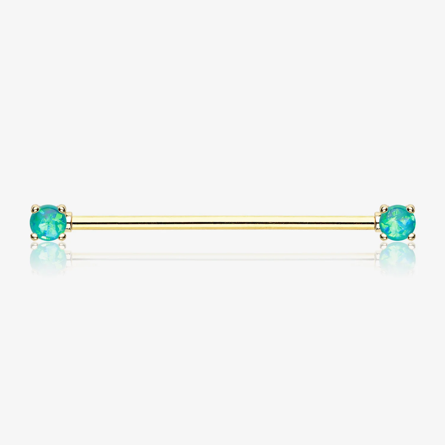 Golden Opal Sparkle Prong Industrial Barbell