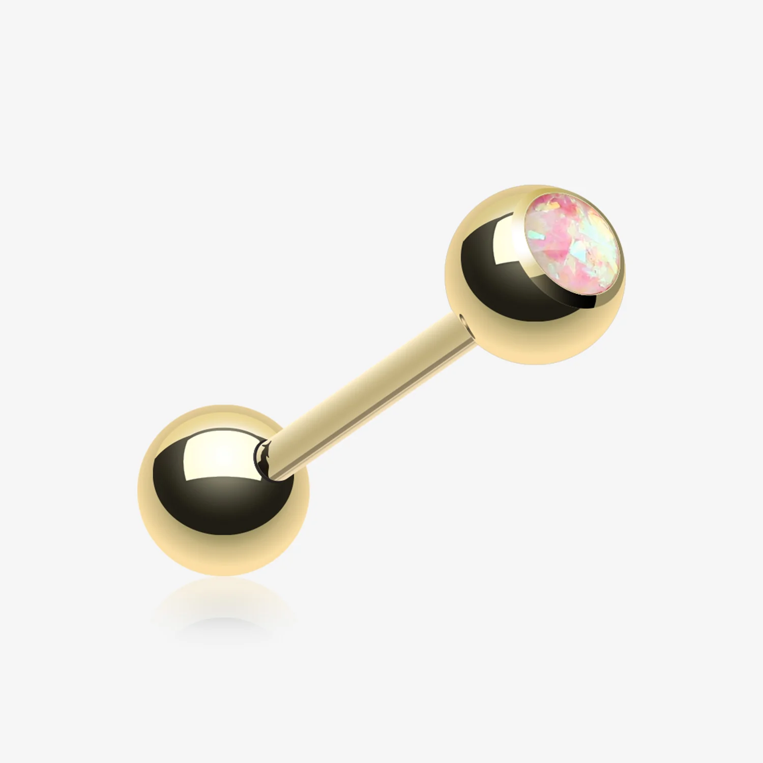 Golden Opalescent Basic Gem Ball Barbell