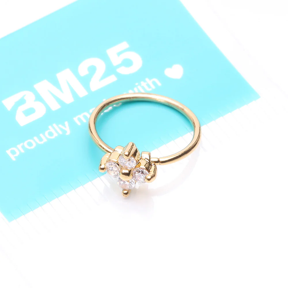 Golden Radiant Star Sparkle Bendable Hoop Ring - Image 5