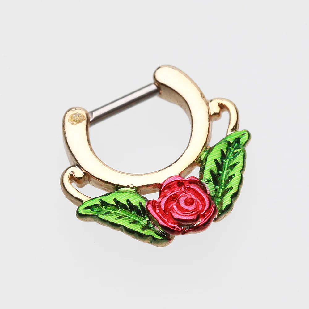 Golden Rose Blossom Icon Septum Clicker - Image 3
