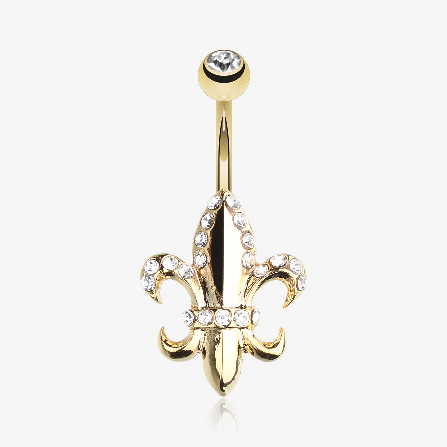Golden Royal Fleur De Lis Belly Button Ring