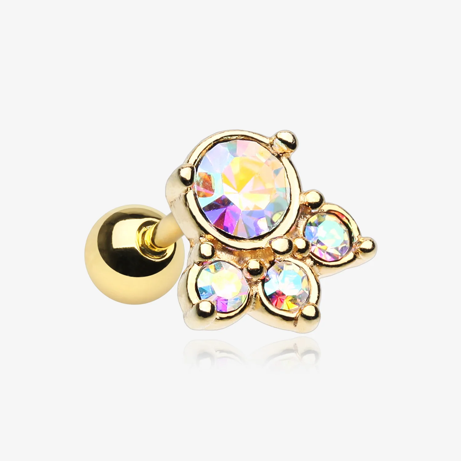 Golden Royal Majestic Cartilage Tragus Earring