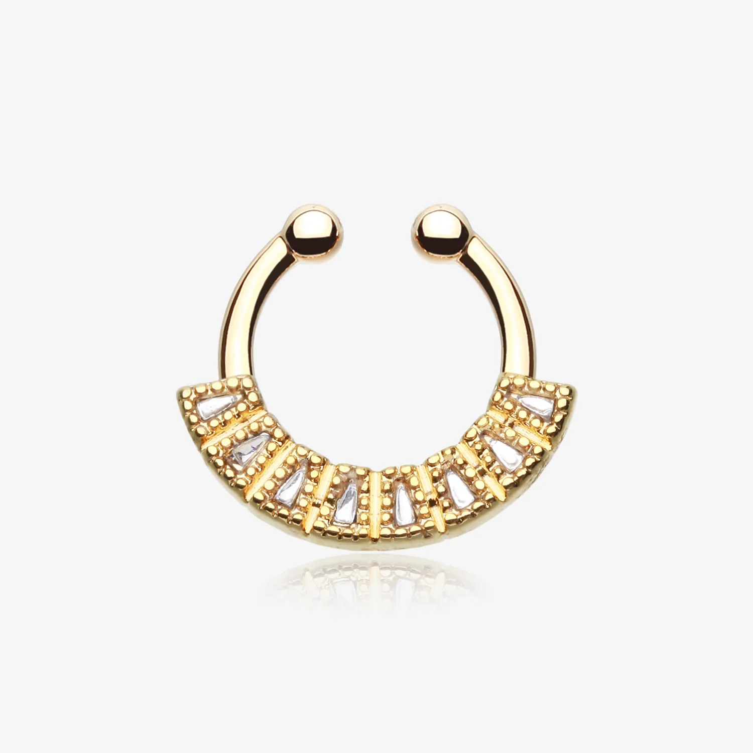Golden Sabre Arc Fake Septum Clip-On Ring