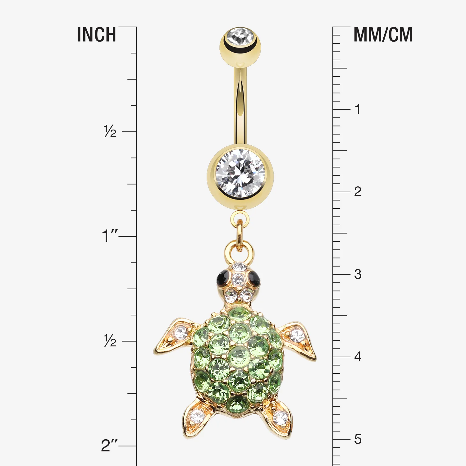 Golden Sea Turtle Belly Button Ring - Image 2