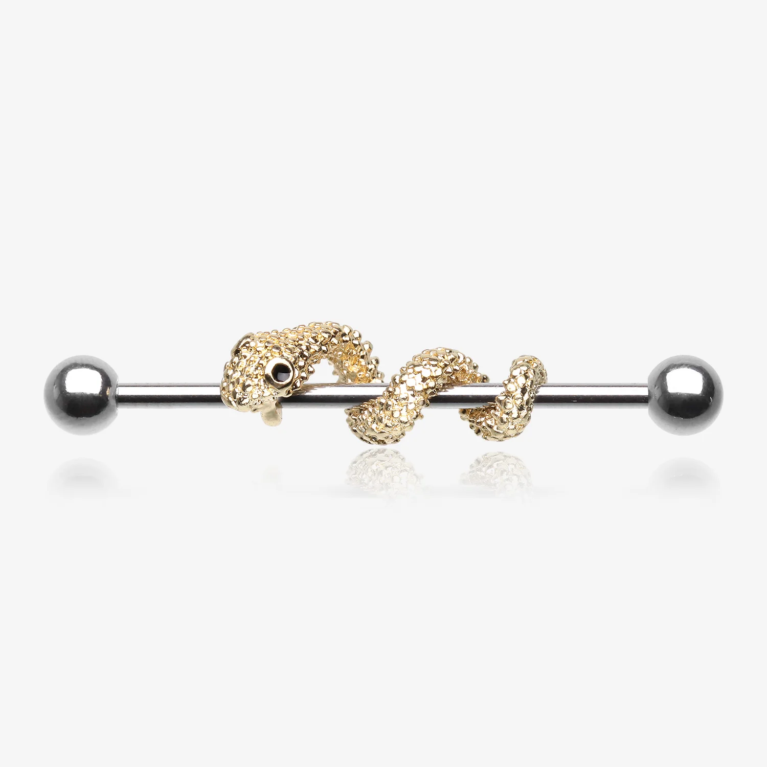 Golden Serpent Snake Industrial Barbell