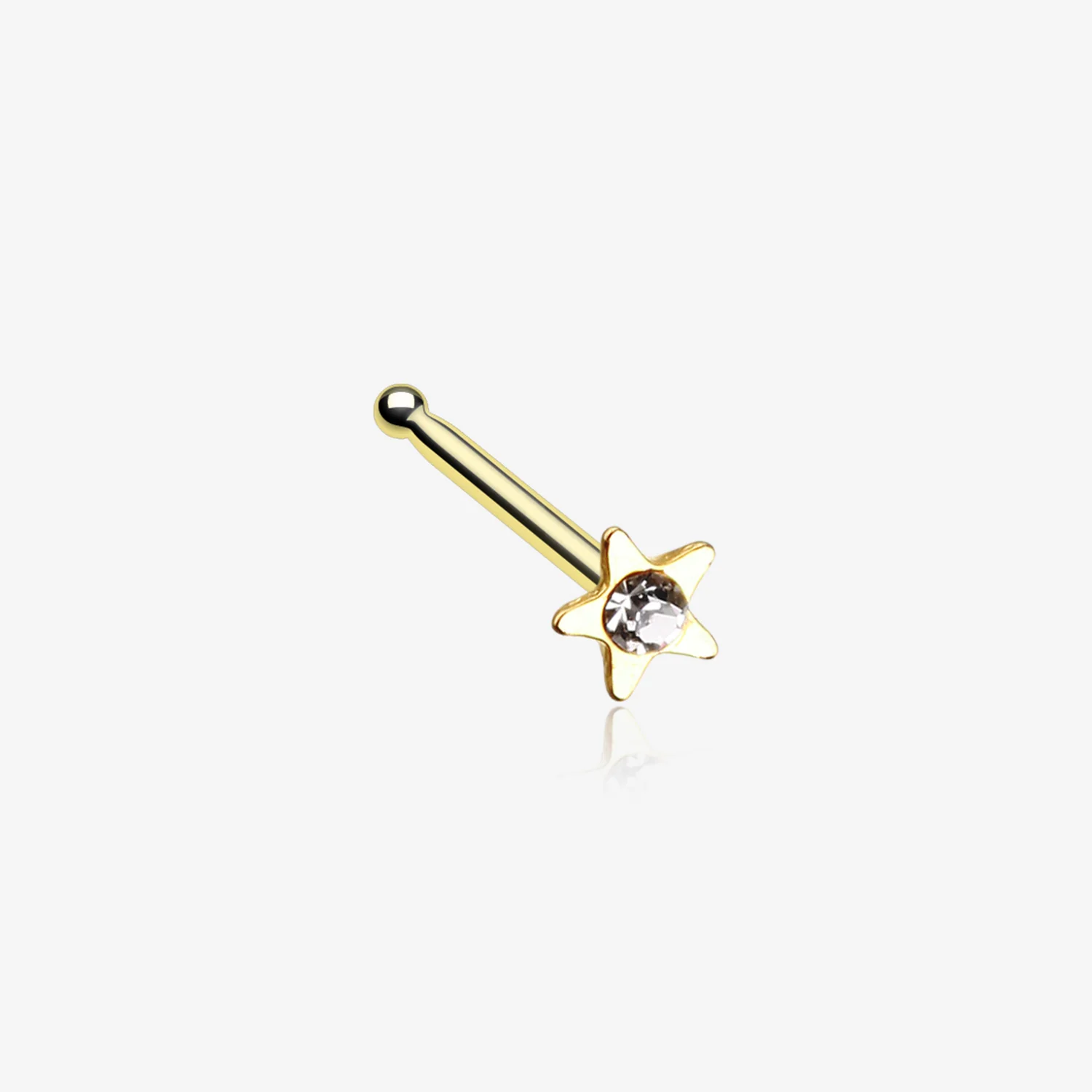 Golden Star Icon Sparkle Nose Stud Ring