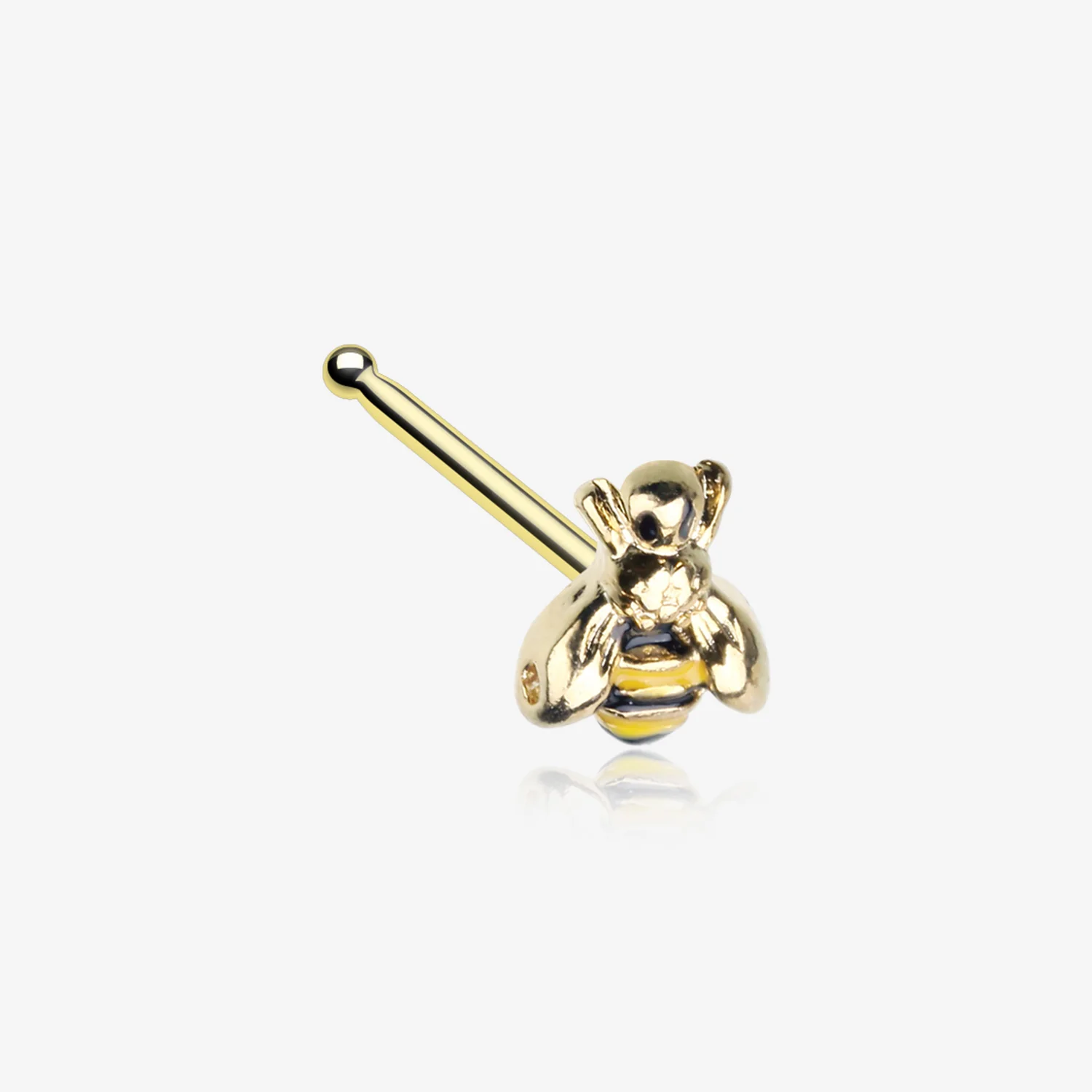 Golden Sweet Bumble Bee Nose Stud Ring