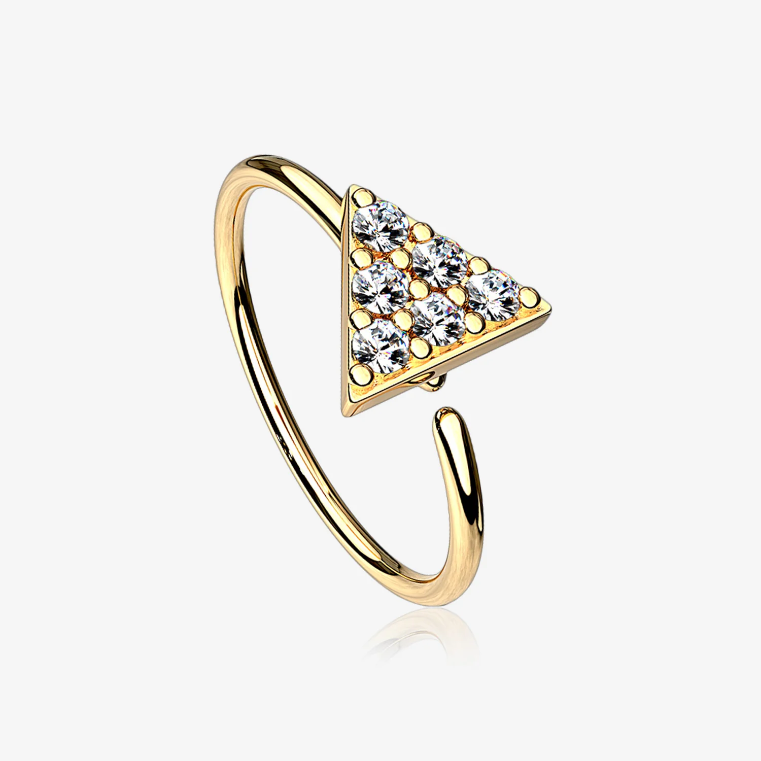 Golden Triangle Multi-Gem Sparkle Bendable Hoop Ring
