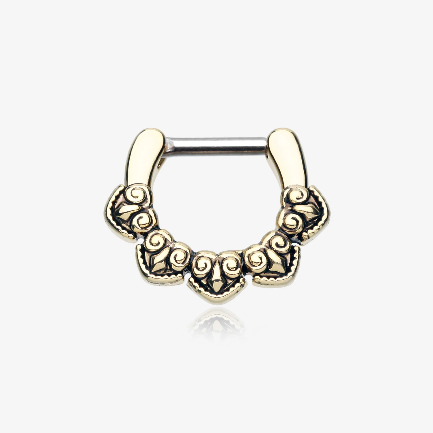 Golden Tribal Penta Septum Clicker