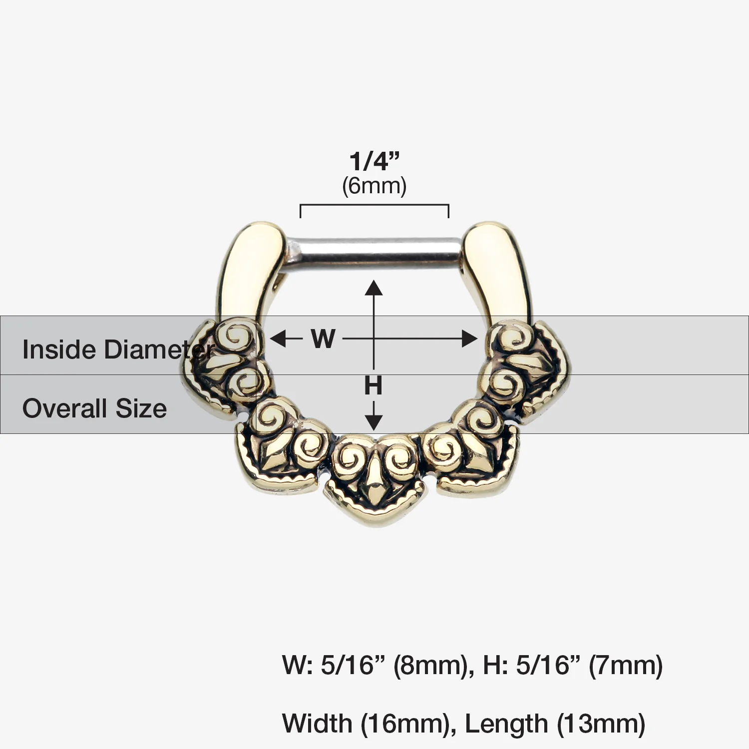 Golden Tribal Penta Septum Clicker - Image 2