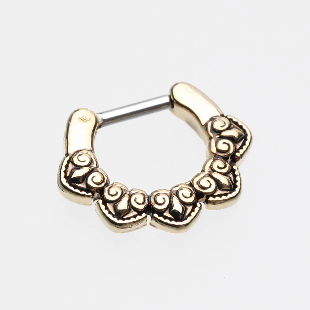 Golden Tribal Penta Septum Clicker - Image 3