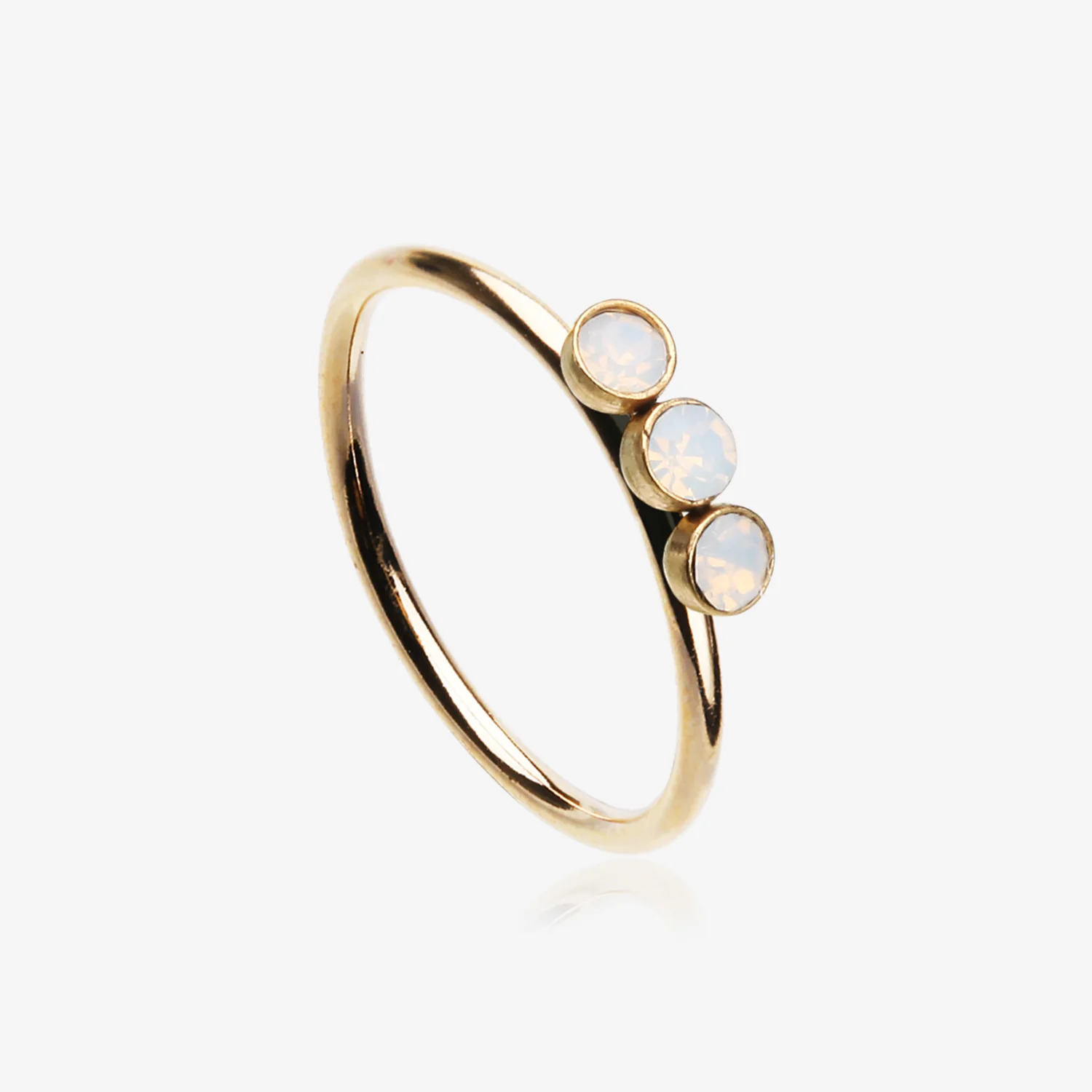 Golden Triple Opalite Sparkle Bendable Twist Hoop Ring