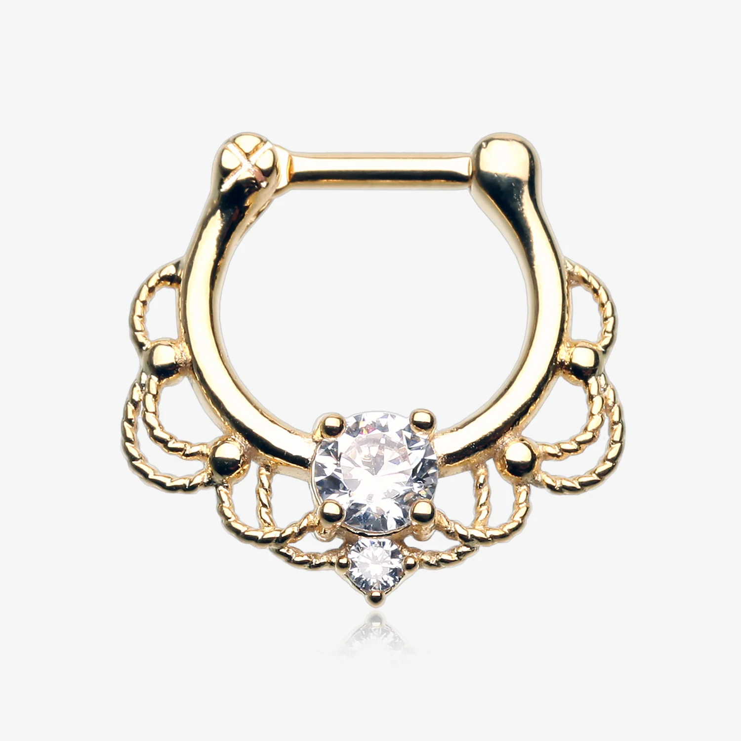 Golden Turan Sparkle Septum Clicker Ring