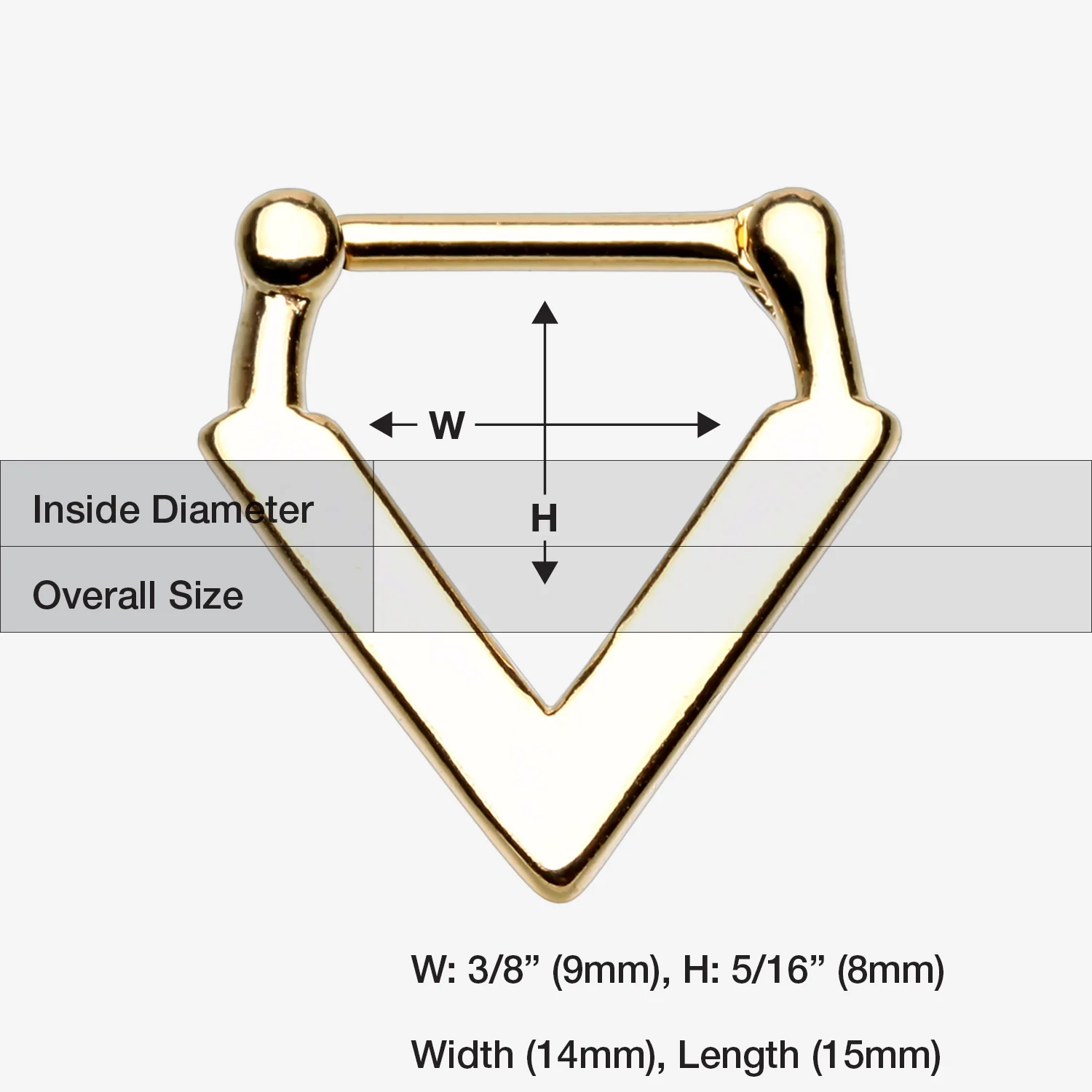 Golden Urban Chevron Arrow Septum Clicker - Image 2
