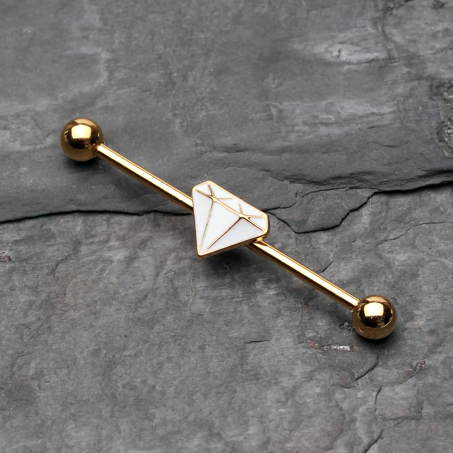 Golden Urban Diamond Industrial Barbell - Image 2