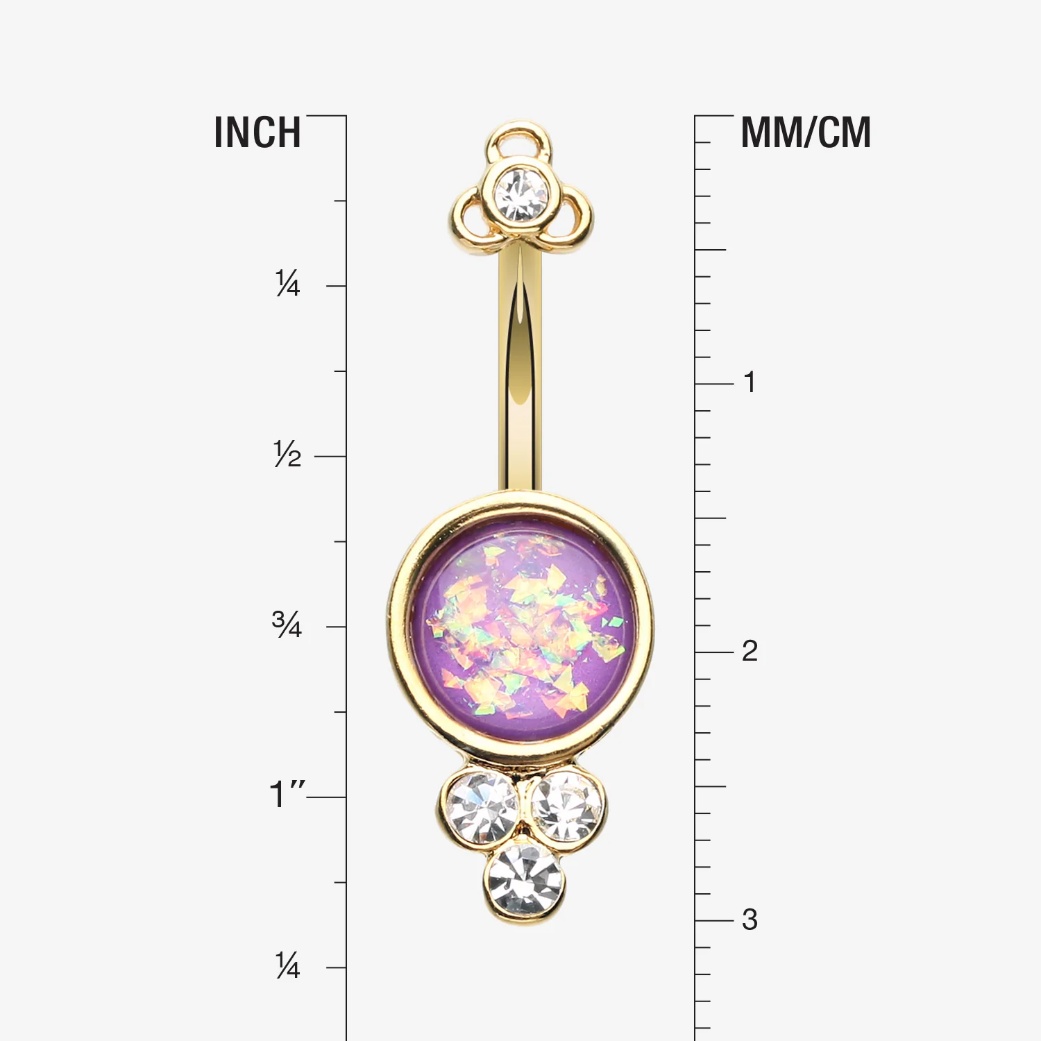 Golden Victorian Opalescent Sparkle Belly Button Ring - Image 2